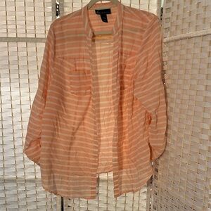 Lane Bryant Peach Striped Blouse